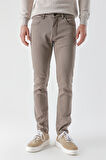  Erkek Vizon Mevsimlik Pamuk 5 Cep Slim Fit Jean Pantolon