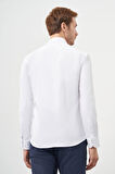  Erkek Beyaz Basic Slim Fit İtalyan Yaka Gömlek