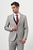  Erkek Gri Trend Yelekli Kombinli Slim Fit Sivri Yaka Takım Elbise