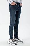  Erkek Lacivert Denim 5 Cep Slim Fit Jean Kot Pantolon