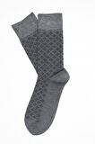  Erkek Gri Bambu Desenli Soket Çorap
