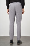  Erkek Gri Pamuk Yan Cep Slim Fit Chino Pantolon