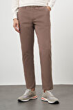 Erkek KAHVE Pamuk Yan Cep Slim Fit Chino Pantolon