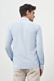  Erkek A. MAVİ Trend Slim Fit İtalyan Yaka Gömlek