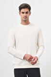  Erkek Kremrengi Basic Dynamic Fit Bisiklet Yaka Sweet Shirt