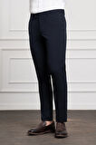  Erkek Lacivert Poliviskon Basic Slim Fit Dar Kesim Classic Pantolon