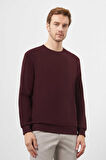 Erkek Bordo Trend Bisiklet Yaka Sweat-Shirt