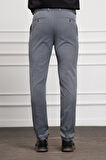  Erkek Lacivert Trend Slim Fit Dar Kesim Pileli Pantolon