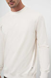  Erkek Kremrengi Bisiklet Yaka Dynamic Fit Rahat Kesim Sweatshirt