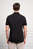  Erkek Siyah Basic Polo Yaka Dynamic Fit T-Shirt