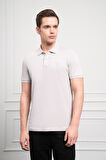  Erkek Gri Basic Polo Yaka Dynamic Fit T-Shirt