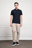  Erkek Lacivert Basic Polo Yaka Dynamic Fit T-Shirt