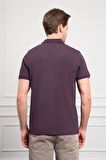  Erkek Mürdüm Basic Polo Yaka Dynamic Fit T-Shirt