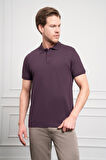  Erkek Mürdüm Basic Polo Yaka Dynamic Fit T-Shirt