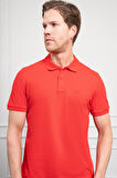  Erkek Kırmızı Basic Polo Yaka Dynamic Fit T-Shirt