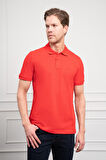  Erkek Kırmızı Basic Polo Yaka Dynamic Fit T-Shirt