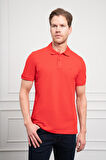  Erkek Kırmızı Basic Polo Yaka Dynamic Fit T-Shirt