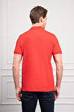  Erkek Kırmızı Basic Polo Yaka Dynamic Fit T-Shirt