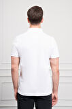  Erkek Beyaz Basic Polo Yaka Dynamic Fit T-Shirt