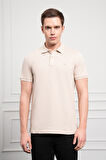  Erkek Bej Basic Polo Yaka Dynamic Fit T-Shirt