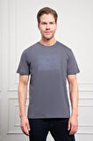  Erkek Antrasit Trend Bisiklet Yaka Dinamik Fit Pamuk T-Shirt