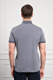 Erkek Lacivert Trend Merserize Düz Düğmeli Yaka Dynamic Fit T-Shirt