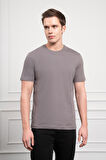  Erkek Antrasit Basic Bisiklet Yaka Dynamic Fit Pamuk T-Shirt