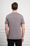  Erkek Antrasit Basic Bisiklet Yaka Dynamic Fit Pamuk T-Shirt