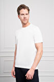  Erkek Ekru Basic Bisiklet Yaka Dynamic Fit Pamuk T-Shirt