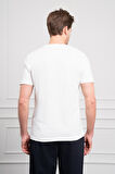  Erkek Ekru Basic Bisiklet Yaka Dynamic Fit Pamuk T-Shirt