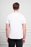  Erkek Beyaz Basic Bisiklet Yaka Dynamic Fit Pamuk T-Shirt