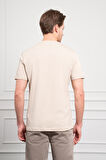  Erkek Bej Basic Bisiklet Yaka Dynamic Fit Pamuk T-Shirt