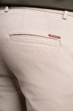  Erkek Bej Slim Fit Dar Kesim Chino Pantolon