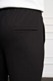  Erkek Siyah Slim Fit  Lastikli Jogger Pantolon