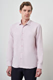  Erkek Pembe Slim Fit İtalyan Yaka Gömlek