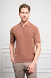  Erkek Taba Trend  Polo Yaka  Dinamik Fit Rahat Kesim T-Shirt