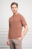  Erkek Taba Trend  Polo Yaka  Dinamik Fit Rahat Kesim T-Shirt