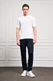  Erkek Beyaz Trend  Polo Yaka  Dinamik Fit Rahat Kesim T-Shirt