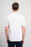  Erkek Beyaz Trend  Polo Yaka  Dinamik Fit Rahat Kesim T-Shirt