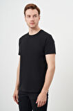  Erkek Siyah Basic Bisiklet Yaka Dynamic Fit Rahat Kesim T-Shirt