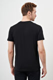  Erkek Siyah Basic Bisiklet Yaka Dynamic Fit Rahat Kesim T-Shirt