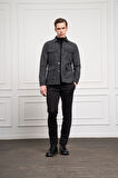  Erkek Siyah Worker Dynamic Fit Rahat Kesim Gömlek Ceket