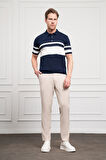  Erkek Lacivert Trend Dynamic Fit Rahat Kesim Polo Yaka T-Shirt
