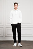  Erkek Ekru Femuarlı Bato Yaka Dynamic Fit Rahat Kesim Sweatshirt