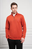  Erkek Kiremit Femuarlı Bato Yaka Dynamic Fit Rahat Kesim Sweatshirt