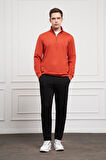  Erkek Kiremit Femuarlı Bato Yaka Dynamic Fit Rahat Kesim Sweatshirt