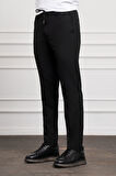  Erkek Siyah Slim Fit Dar Kesim İpli Jogger Pantolon