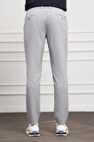  Erkek Gri Slim Fit Dar Kesim İpli Jogger Pantolon