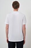  Erkek Beyaz Trend Bisiklet Yaka T-Shirt