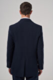 Erkek Lacivert Düz Sivri Yaka Dynamic Fit Kaban